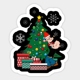 Popeye Around The Christmas Tree Sticker